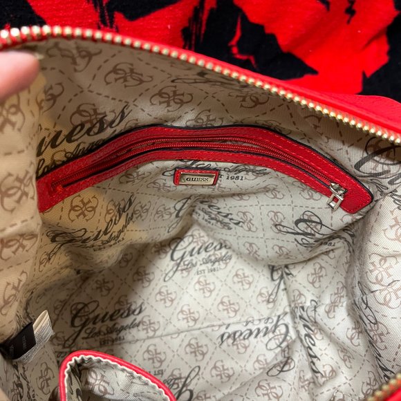 Guess 1981 Handbag. Red. C/W Coin Purse and Extra Shoulder Strap. V.G. Condition - Picture 8 of 12